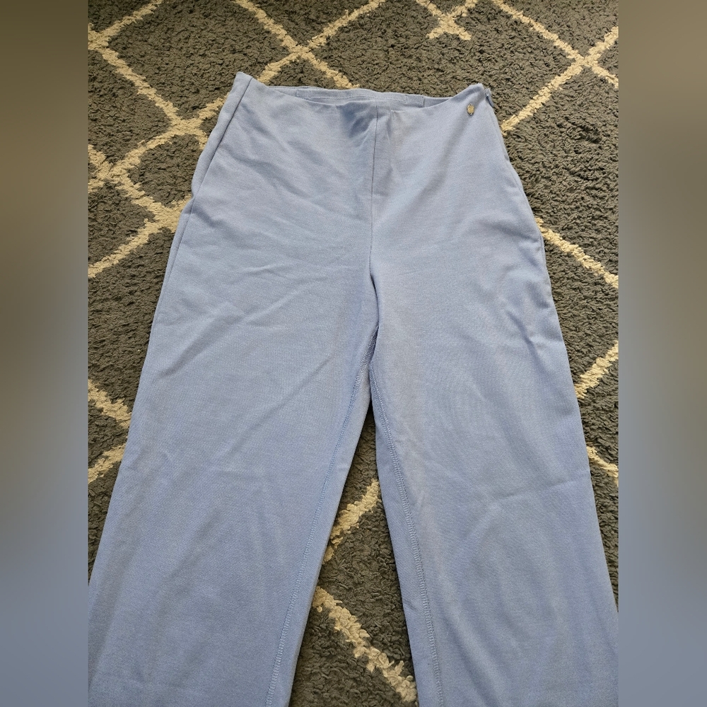 Fabletics 24/7 Kick Flare Pant Ponte High Rise Blue Wedgewood Size Medium - Picture 4 of 14